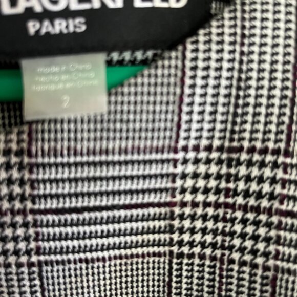 EUC KARL LAGERFELD PARIS Houndstooth Plaid Flutter Cuff (2) - Picture 6 of 7